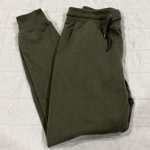 Olive green jogger sweatpants